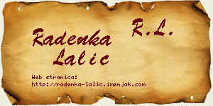 Radenka Lalić vizit kartica